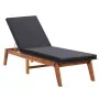 Tumbona con cojín ratán sintético y madera maciza de acacia de vidaXL, Tumbonas - Ref: Foro24-45990, Precio: 202,30 €, Descue...