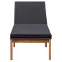 Tumbona con cojín ratán sintético y madera maciza de acacia de vidaXL, Tumbonas - Ref: Foro24-45990, Precio: 202,30 €, Descue...