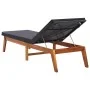 Tumbona con cojín ratán sintético y madera maciza de acacia de vidaXL, Tumbonas - Ref: Foro24-45990, Precio: 202,30 €, Descue...