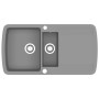 Fregadero de cocina con dos senos de granito gris de vidaXL, Fregaderos - Ref: Foro24-142947, Precio: 245,16 €, Descuento: %
