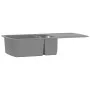 Fregadero de cocina con dos senos de granito gris de vidaXL, Fregaderos - Ref: Foro24-142947, Precio: 260,48 €, Descuento: %