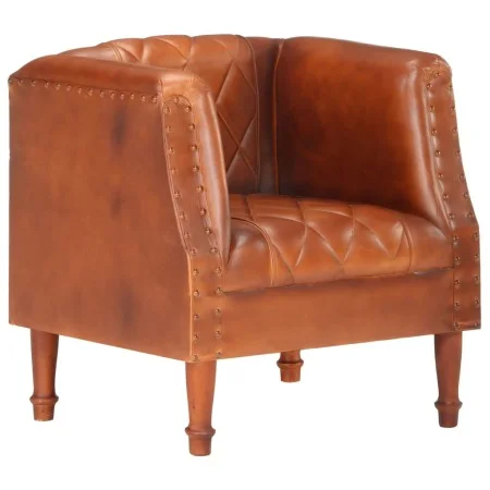 Brown genuine goat leather bucket design armchair by vidaXL, Armchairs - Ref: Foro24-286616, Price: 294,95 €, Discount: %