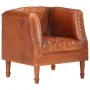 Sillón diseño de cubo cuero de cabra auténtico marrón de vidaXL, Sillones - Ref: Foro24-286616, Precio: 294,95 €, Descuento: %