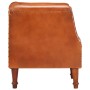 Sillón diseño de cubo cuero de cabra auténtico marrón de vidaXL, Sillones - Ref: Foro24-286616, Precio: 299,61 €, Descuento: %