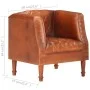 Sillón diseño de cubo cuero de cabra auténtico marrón de vidaXL, Sillones - Ref: Foro24-286616, Precio: 294,95 €, Descuento: %