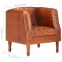 Sillón diseño de cubo cuero de cabra auténtico marrón de vidaXL, Sillones - Ref: Foro24-286616, Precio: 299,61 €, Descuento: %