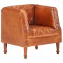 Sillón diseño de cubo cuero de cabra auténtico marrón de vidaXL, Sillones - Ref: Foro24-286616, Precio: 299,61 €, Descuento: %