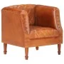 Sillón diseño de cubo cuero de cabra auténtico marrón de vidaXL, Sillones - Ref: Foro24-286616, Precio: 294,95 €, Descuento: %
