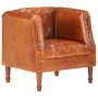 Sillón diseño de cubo cuero de cabra auténtico marrón de vidaXL, Sillones - Ref: Foro24-286616, Precio: 294,95 €, Descuento: %
