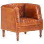 Sillón diseño de cubo cuero de cabra auténtico marrón de vidaXL, Sillones - Ref: Foro24-286616, Precio: 299,61 €, Descuento: %