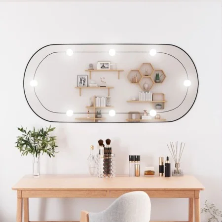 Espejo de pared ovalado con luces LED vidrio 45x100 cm de vidaXL, Espejos - Ref: Foro24-3189164, Precio: 50,47 €, Descuento: %