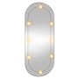 Espejo de pared ovalado con luces LED vidrio 45x100 cm de vidaXL, Espejos - Ref: Foro24-3189164, Precio: 58,14 €, Descuento: %