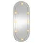 Espejo de pared ovalado con luces LED vidrio 45x100 cm de vidaXL, Espejos - Ref: Foro24-3189164, Precio: 50,47 €, Descuento: %