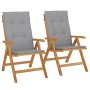 Sillas de jardín reclinables y cojines 2 uds madera maciza teca de vidaXL, Sillas de jardín - Ref: Foro24-3196434, Precio: 34...