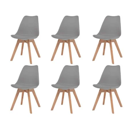 Sillas de comedor 6 unidades plástico gris de vidaXL, Sillas de comedor - Ref: Foro24-274851, Precio: 302,23 €, Descuento: %