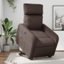 Sillón reclinable elevable eléctrico de cuero sintético marrón en Sillones | Comprar online en Foru.es