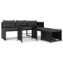 Set de muebles de jardín 4 piezas ratán sintético negro de vidaXL, Conjuntos de jardín - Ref: Foro24-44287, Precio: 276,93 €,...