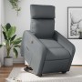 Sillón reclinable elevable eléctrico de cuero sintético gris en Sillones | Comprar online en Foru.es