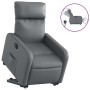 Sillón reclinable elevable eléctrico de cuero sintético gris en Sillones | Comprar online en Foru.es