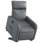 Sillón reclinable elevable eléctrico de cuero sintético gris en Sillones | Comprar online en Foru.es