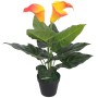 Planta Cala Lilly artificial con macetero roja y amarilla 45 cm de vidaXL, Flora artificial - Ref: Foro24-244442, Precio: 22,...