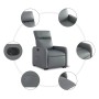 Sillón reclinable elevable eléctrico de cuero sintético gris en Sillones | Comprar online en Foru.es