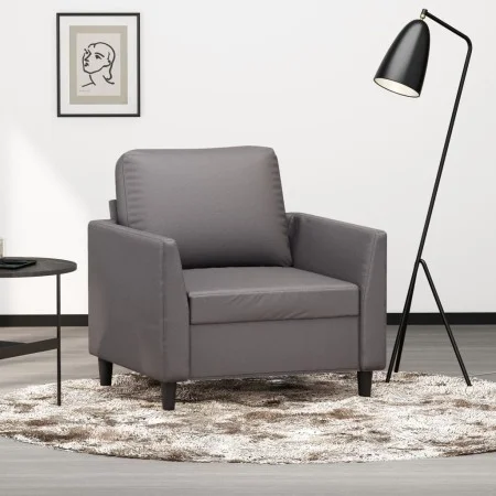 Sillón cuero sintético gris 60 cm de vidaXL, Sofás - Ref: Foro24-359325, Precio: 133,92 €, Descuento: %