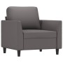 Sillón cuero sintético gris 60 cm de vidaXL, Sofás - Ref: Foro24-359325, Precio: 143,87 €, Descuento: %