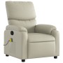 Sillón reclinable de masaje cuero sintético crema de vidaXL, Sillones - Ref: Foro24-373442, Precio: 244,71 €, Descuento: %