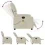 Sillón reclinable de masaje cuero sintético crema de vidaXL, Sillones - Ref: Foro24-373442, Precio: 225,94 €, Descuento: %