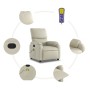 Sillón reclinable de masaje cuero sintético crema de vidaXL, Sillones - Ref: Foro24-373442, Precio: 244,71 €, Descuento: %