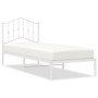 Estructura de cama de metal con cabecero blanco 75x190 cm de vidaXL, Camas y somieres - Ref: Foro24-373828, Precio: 68,76 €, ...