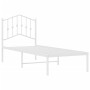 Estructura de cama de metal con cabecero blanco 75x190 cm de vidaXL, Camas y somieres - Ref: Foro24-373828, Precio: 68,76 €, ...