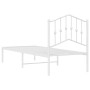 Estructura de cama de metal con cabecero blanco 75x190 cm de vidaXL, Camas y somieres - Ref: Foro24-373828, Precio: 68,76 €, ...