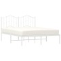 Estructura de cama de metal con cabecero blanca 135x190 cm de vidaXL, Camas y somieres - Ref: Foro24-373837, Precio: 96,11 €,...