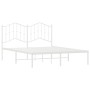 Estructura de cama de metal con cabecero blanca 135x190 cm de vidaXL, Camas y somieres - Ref: Foro24-373837, Precio: 96,11 €,...