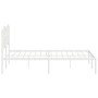 Estructura de cama de metal con cabecero blanca 135x190 cm de vidaXL, Camas y somieres - Ref: Foro24-373837, Precio: 96,11 €,...