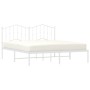 Estructura de cama de metal con cabecero blanco 180x200 cm de vidaXL, Camas y somieres - Ref: Foro24-373842, Precio: 107,40 €...