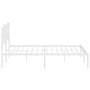 Estructura de cama de metal con cabecero blanco 180x200 cm de vidaXL, Camas y somieres - Ref: Foro24-373842, Precio: 107,40 €...