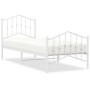 Estructura cama metal con cabecero y pie cama blanca 90x200 cm de vidaXL, Camas y somieres - Ref: Foro24-373849, Precio: 79,3...