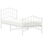 Estructura cama metal con cabecero y pie cama blanca 90x200 cm de vidaXL, Camas y somieres - Ref: Foro24-373849, Precio: 79,3...
