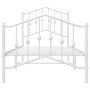 Estructura cama metal con cabecero y pie cama blanca 90x200 cm de vidaXL, Camas y somieres - Ref: Foro24-373849, Precio: 79,3...