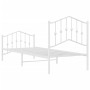 Estructura cama metal con cabecero y pie cama blanca 90x200 cm de vidaXL, Camas y somieres - Ref: Foro24-373849, Precio: 79,3...