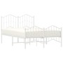 Estructura cama metal con cabecero y estribo blanco 120x200 cm de vidaXL, Camas y somieres - Ref: Foro24-373854, Precio: 101,...