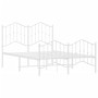 Estructura cama metal con cabecero y estribo blanco 120x200 cm de vidaXL, Camas y somieres - Ref: Foro24-373854, Precio: 101,...