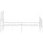 Metal bed frame with headboard and white footboard 120x200 cm by vidaXL, Beds and slatted bases - Ref: Foro24-373854, Price: ...
