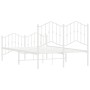 Estructura cama metal con cabecero y estribo blanco 120x200 cm de vidaXL, Camas y somieres - Ref: Foro24-373854, Precio: 101,...