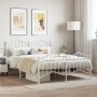 Estructura cama metal cabecero y estribo blanco 140x190 cm de vidaXL, Camas y somieres - Ref: Foro24-373856, Precio: 104,13 €...