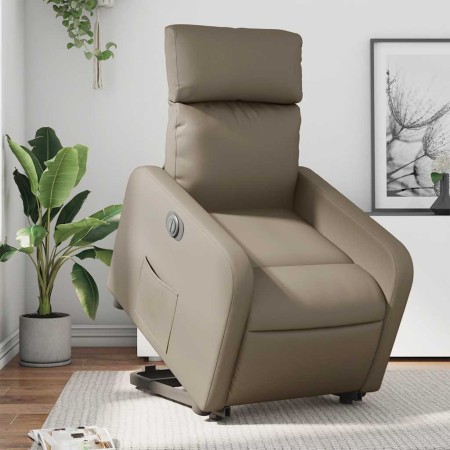 Sillón elevable eléctrico cuero artificial capuchino en Sillones | Comprar online en Foru.es