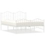 Estructura cama metal cabecero y estribo blanco 140x190 cm de vidaXL, Camas y somieres - Ref: Foro24-373856, Precio: 104,13 €...